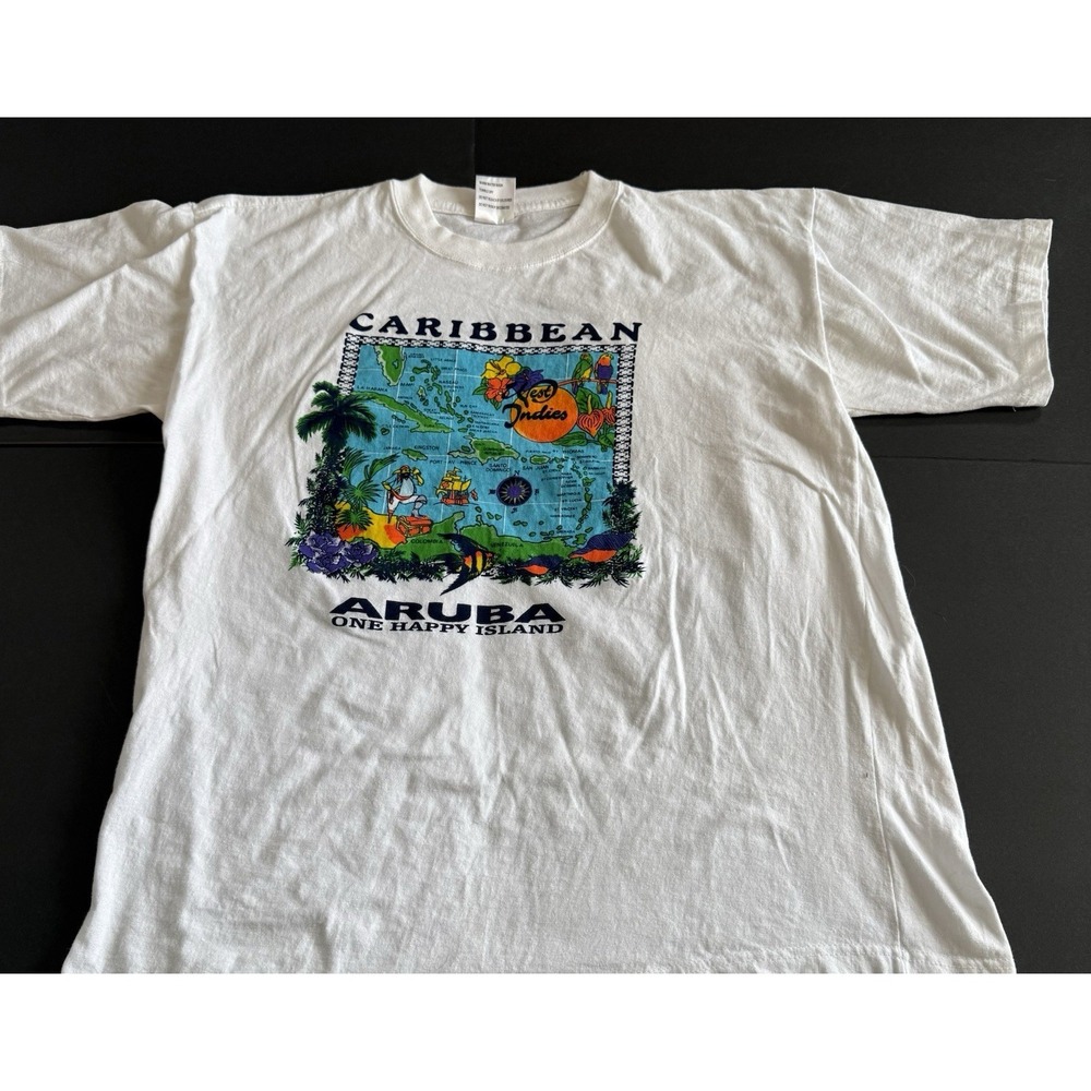 Caribbean Aruba One Happy Place Tee Shirt XL